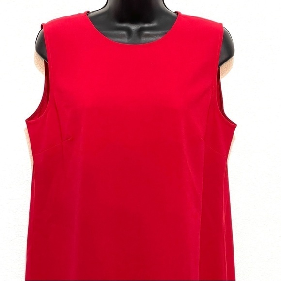 J. JILL Woman Red Midi Scoop Neck Sleeveless Dress Size 12P - Picture 2 of 15